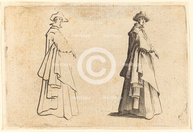 Lady in a Large Coat, c. 1622. Creator: Jacques Callot.