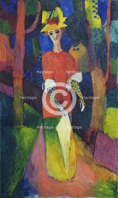 Lady in a Park. Artist: Macke, August (1887-1914)