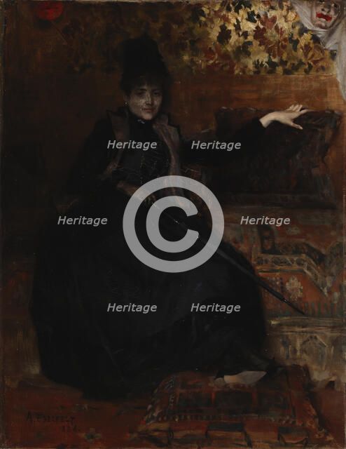 Lady in Black, Thérèse noire, 1886. Creator: Albert Edelfelt.