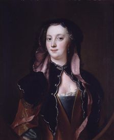 Lady in black and red suit, 1699-1762. Creator: Andreas Møller