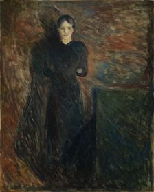 Lady in Black; Portrait of a Lady, 1891. Creator: Edvard Munch