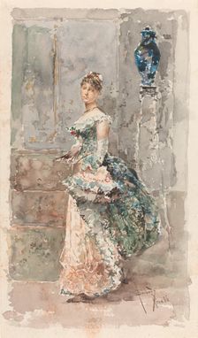 Lady in Formal Dress, 1886. Creator: Salvador Barbudo Sanchez