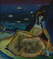 Lady in gold dress, 1917. Artist: Kandinsky, Wassily Vasilyevich (1866-1944)