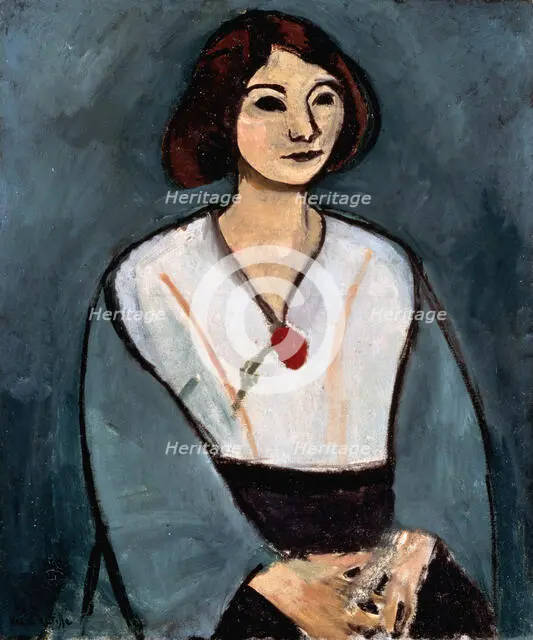 'Lady in Green (Woman with a Red Carnation)', 1909.  Creator: Henri Matisse.