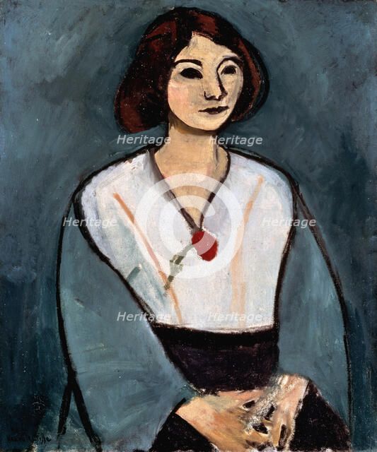'Lady in Green (Woman with a Red Carnation)', 1909.  Creator: Henri Matisse.