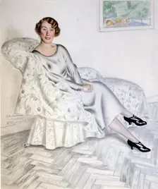 Lady in Interior 1925. Creator: Kustodiev, Boris Michaylovich (1878-1927)