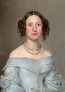 Lady in light blue dress, 1840. Creator: Johann Baptist Reiter