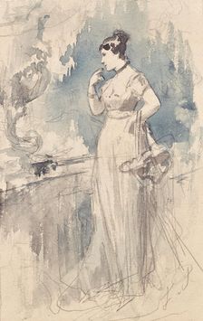 Lady in long dress, c1900. Creator: Franz von Persoglia