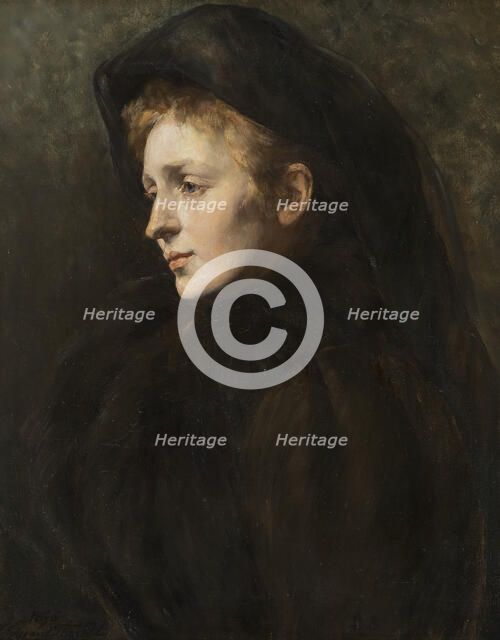 Lady in Mourning, 1896. Creator: Hildegard Katerina Thorell.