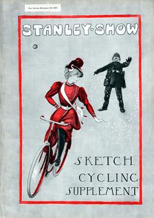 Lady in Rational cycling dress, 1897
