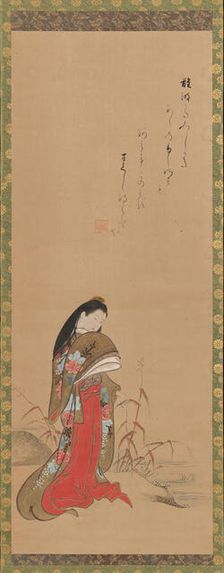 Lady Ise by the Riverbank, late 18th century. Creator: Nishikawa Sukenobu
