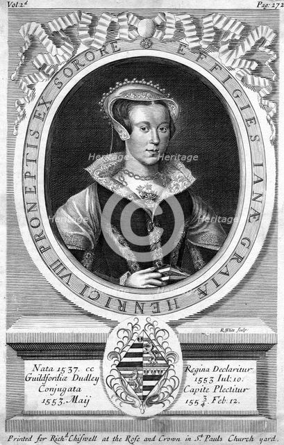 Lady Jane Grey, (c1537-1554).Artist: R White