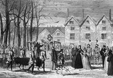 Lady Jane Grey meeting the body of her husband on the way to the scaffold, 1554 (1840). Artist: George Cruikshank