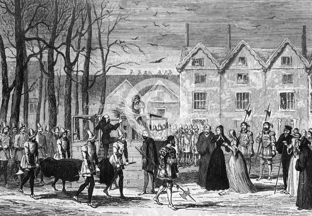 Lady Jane Grey meeting the body of her husband on the way to the scaffold, 1554 (1840). Artist: George Cruikshank