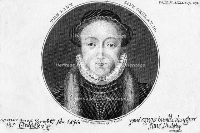 Lady Jane Grey, Queen of England. Artist: J Basire