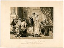 Lady Jane Grey's Reluctance to Accept the Crown (19th century). Artist: Herbert Bourne
