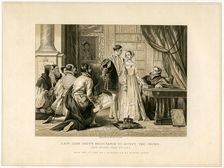 Lady Jane Grey's Reluctance to Accept the Crown (19th century). Artist: Herbert Bourne