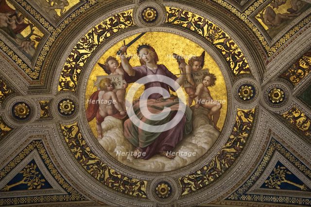 Lady Justice (Fresco in Stanza della Segnatura. Artist: Raphael (1483-1520)