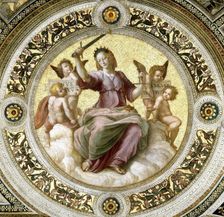 Lady Justice (Fresco in Stanza della Segnatura), ca 1510-1511. Creator: Raphael (Raffaello Sanzio da Urbino) (1483-1520)
