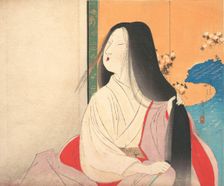 Lady Kesa from kuchie (frontispiece) of a novel, ca. 1906. Creator: Tomioka Eisen