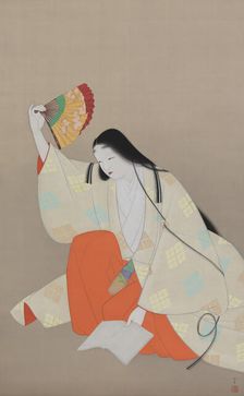 Lady Komachi Washing Away a Poem, 1937. Creator: Shoen, Uemura (1875-1949)