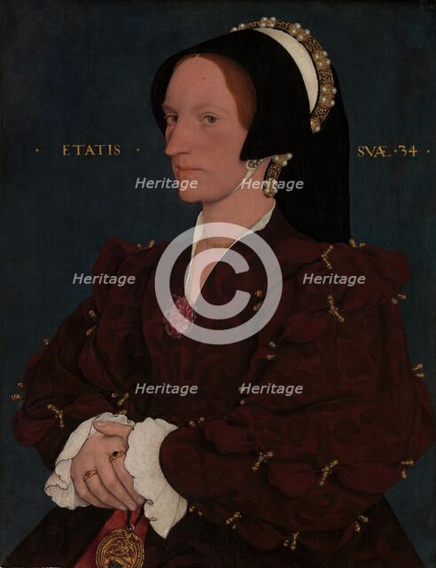 Lady Lee (Margaret Wyatt, born about 1509), early 1540s. Creator: Workshop of Hans Holbein the Younger.