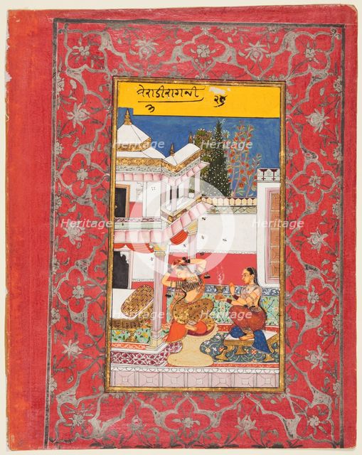 Lady Longing for her Lover, Varari Ragini of Dipak, from a Ragamala, 1650-60. Creator: Unknown.