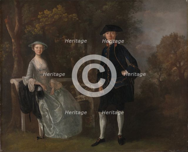 Lady Lloyd and Her Son, Richard Savage Lloyd, of Hintlesham Hall, Suffolk, between 1745 and 1746. Creator: Thomas Gainsborough.