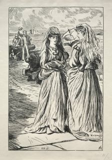Lady Nelly - the Flirt, 1865. Creator: Charles Samuel Keene (British, 1823-1891)