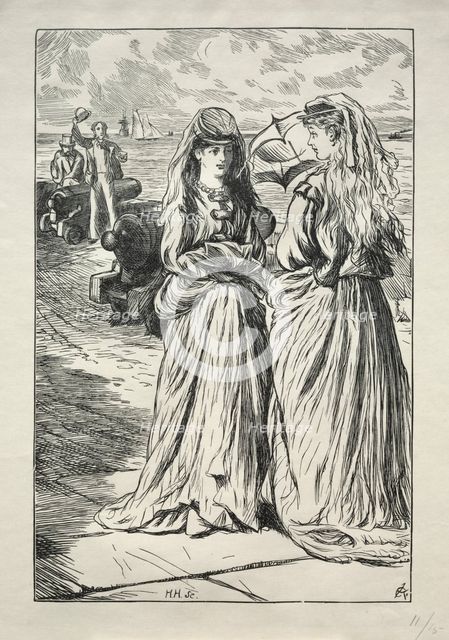 Lady Nelly - the Flirt, 1865. Creator: Charles Samuel Keene (British, 1823-1891).