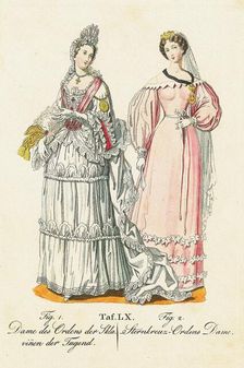 Lady of the Order of the Slaves of Virtue and Lady of the Order of the Starry Cross. Creator: Anonymous