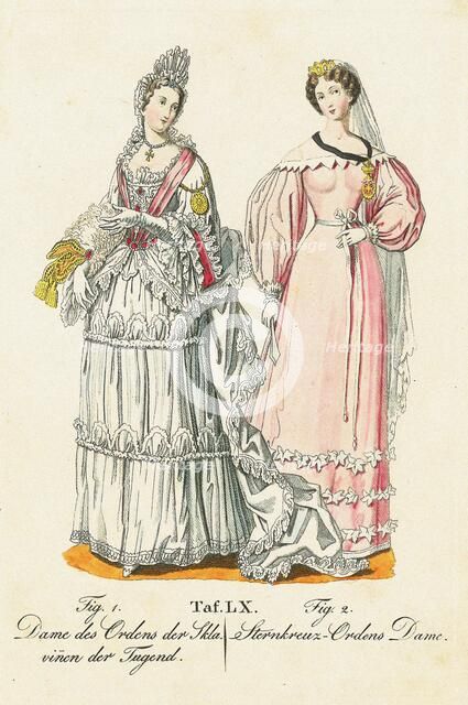 Lady of the Order of the Slaves of Virtue and Lady of the Order of the Starry Cross. Creator: Anonymous.