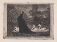 Lady of the Swans, 1879. Creator: Felix Hilaire Buhot