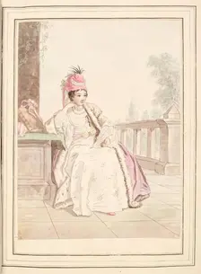 Lady of Greece, leaf from A Collection of Dresses by David Allan Mostly from Nature 1776. Creator: David Allan