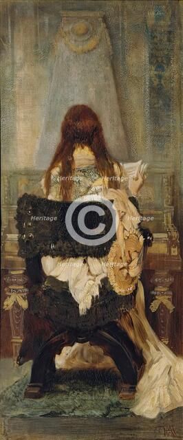 Lady on the spinet, 1871. Creator: Hans Makart.