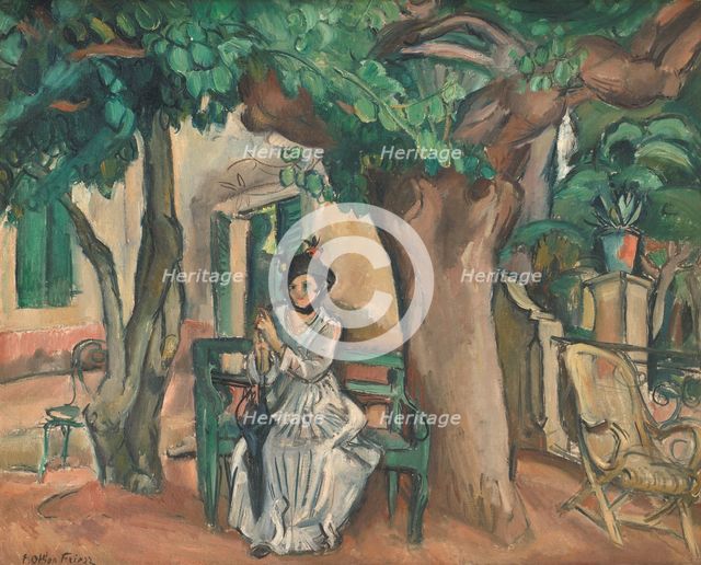 Lady on the Terrace (La dame sur la terrasse), 1914. Creator: Friesz, Achille-Emile-Othon (1879-1949).