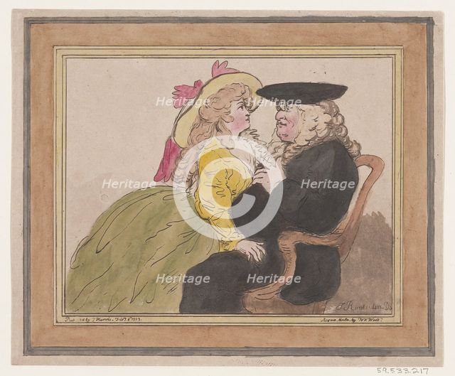 Lady on a Lawyer's Knee—Romance, February 8, 1787. Creator: William Henry Wood.