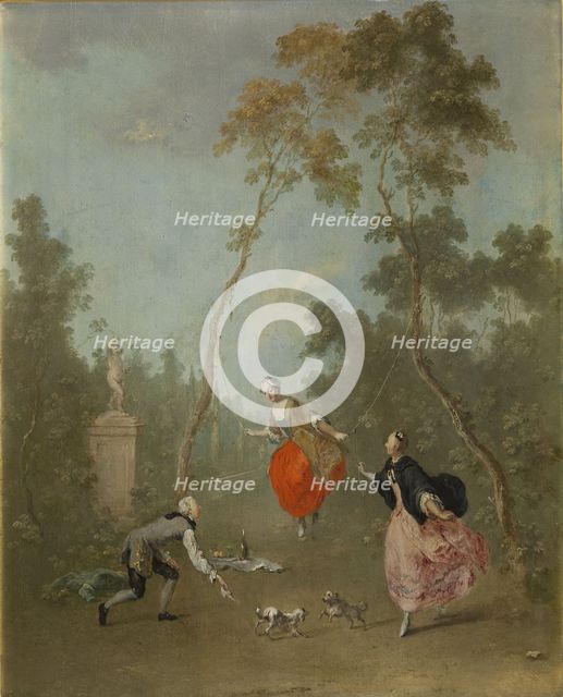 Lady on a swing.