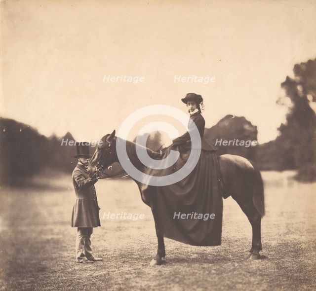 Lady on Horseback, 1850s. Creator: Roger Fenton.
