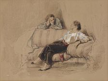 Lady on Sofa, c1850. Creator: Paul Gavarni