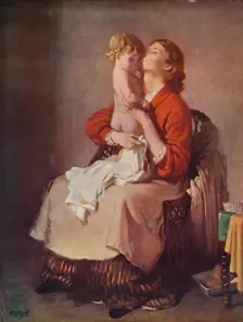 Lady Orpen and Child 1935. Artist: William Newenham Montague Orpen