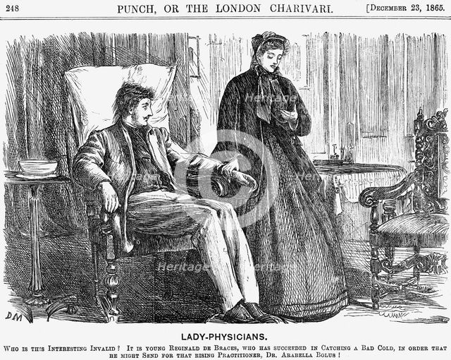 'Lady-Physicians', 1865. Creator: George du Maurier.