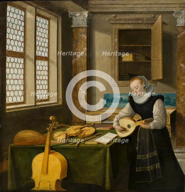 Lady Playing the Lute.