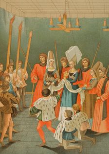 Lady presenting the prize of the tournament, 1877. Creator: Felix Elie Regamey
