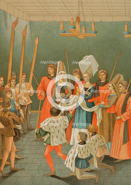 Lady presenting the prize of the tournament, 1877. Creator: Felix Elie Regamey.