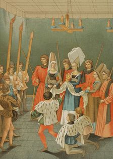 Lady presenting the prize of the tournament, 1877. Creator: Felix Elie Regamey