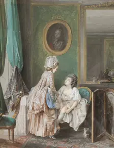 Lady Pulling on her Stockings. Creator: Nicolas Lavreince