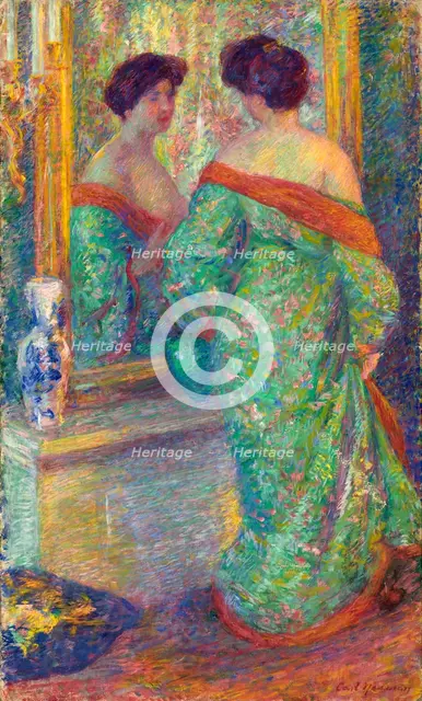 (Lady Reflected in Mirror), before 1910. Creator: Carl Newman.