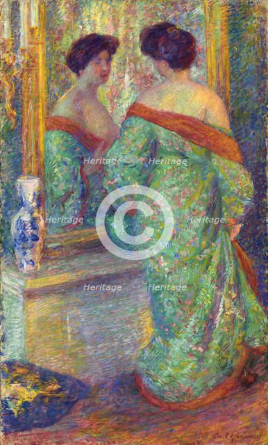 (Lady Reflected in Mirror), before 1910. Creator: Carl Newman.