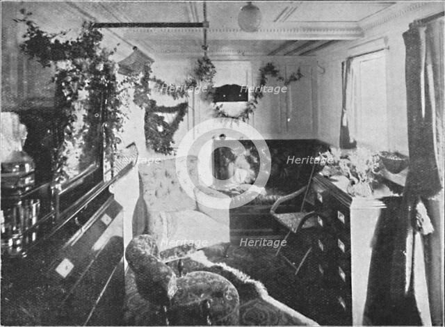 'Lady Roberts's cabin on the Dunnottar Castle, 1900. Artist: Unknown.